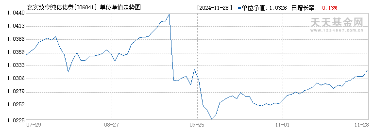 嘉实致享纯债债券(006841)历史净值