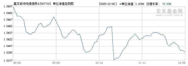 嘉实致华纯债债券A(007716)历史净值