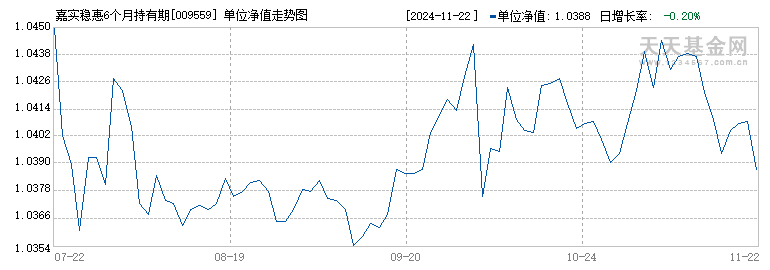 嘉实稳惠6个月持有期混合C(009559)历史净值