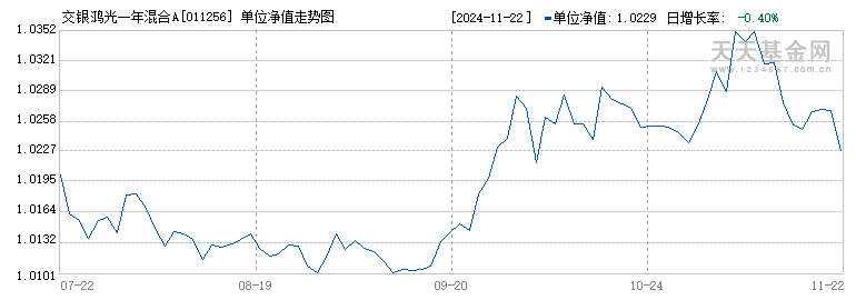 交银鸿光一年混合A(011256)历史净值