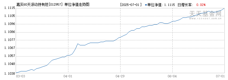 嘉实60天滚动持有短债A(012957)历史净值