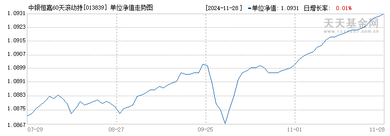 中银恒嘉60天滚动持有短债C(013839)历史净值