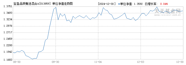 宝盈品质甄选混合A(013859)历史净值