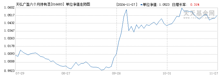 天弘广盈六个月持有混合C(016683)历史净值