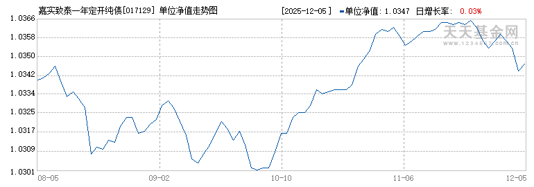 嘉实致泰一年定开纯债债券发起式(017129)历史净值