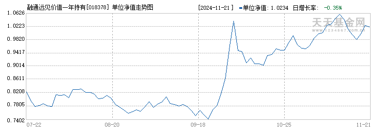 融通远见价值一年持有期混合C(018378)历史净值