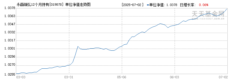 永赢瑞弘12个月持有期债券C(019878)历史净值