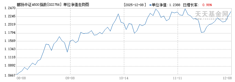 鹏扬中证A500指数增强A(022756)历史净值
