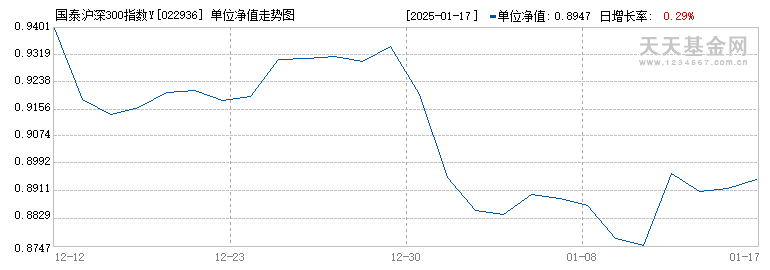 国泰沪深300指数Y(022936)历史净值