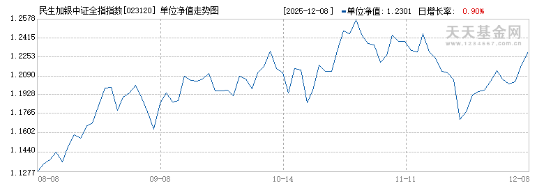 民生加银中证全指指数增强C(023120)历史净值
