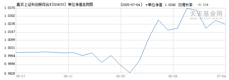 嘉实上证科创板综合ETF联接A(024033)历史净值
