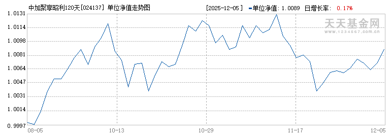中加聚享昭利120天持有债券A(024137)历史净值