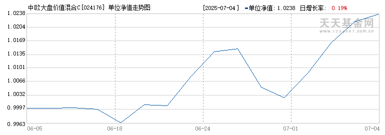中欧大盘价值混合C(024176)历史净值