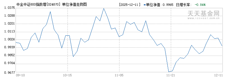 中金中证800指数增强A(024870)历史净值