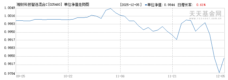 湘财科技智选混合C(025460)历史净值