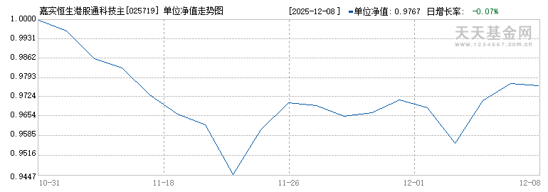 嘉实恒生港股通科技主题ETF联接A(025719)历史净值
