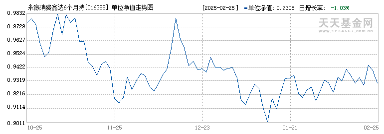 永赢消费鑫选6个月持有混合C(016385)历史净值